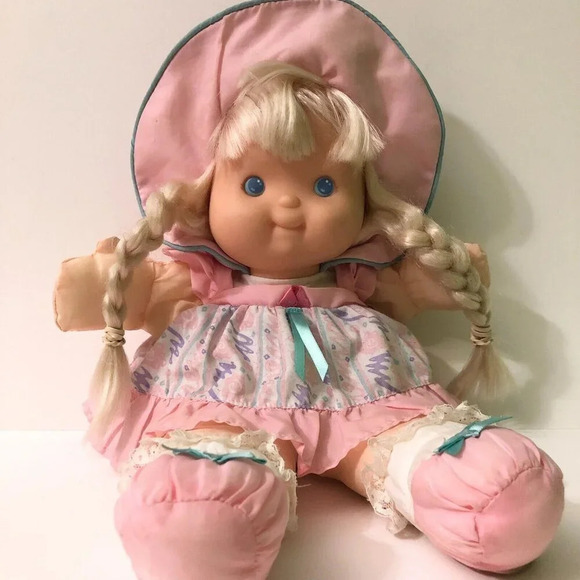 Vintage 1992 Puffalump Kid Girl Blonde Hair Pink Outfit  15 Inch Doll TLC - Picture 1 of 16